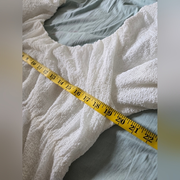 ASTR The Label XL Puff Sleeve Dress White Cottagecore Boho Peasant Bridal Modest - Picture 7 of 9